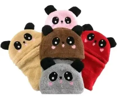 Gorros peludos de panda colores - miniatura 1