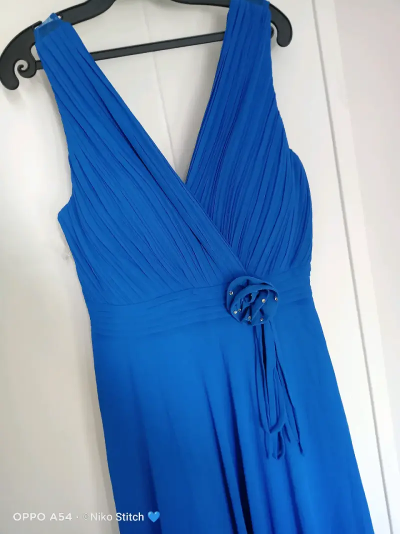 Vestido azul largo elegante - 2