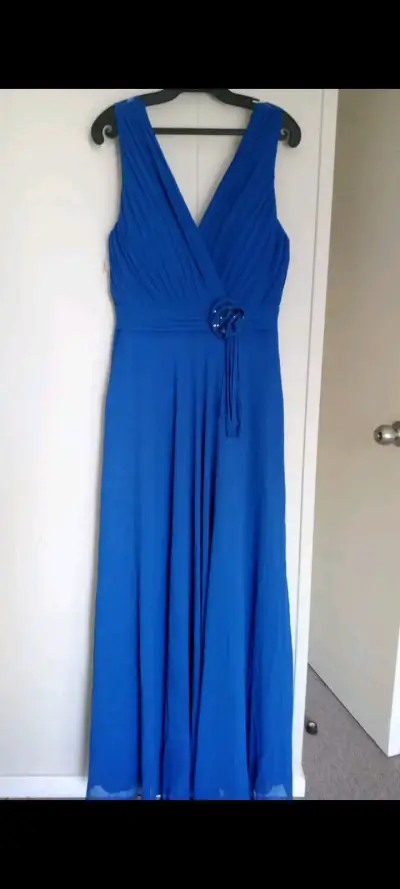 Vestido azul largo elegante - miniatura 4