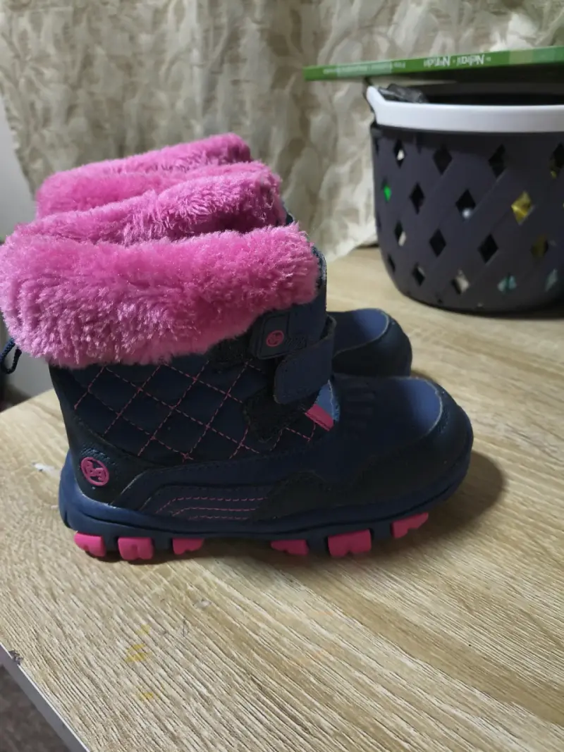 Botas de invierno infantiles azul y rosa - 2