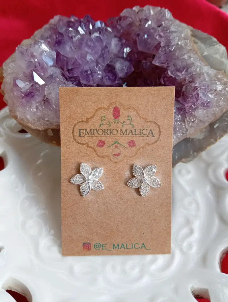 Aros florales de plata 925 con circones