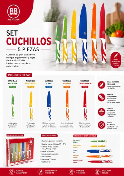 Set de cuchillería 16 piezas acero - miniatura 2