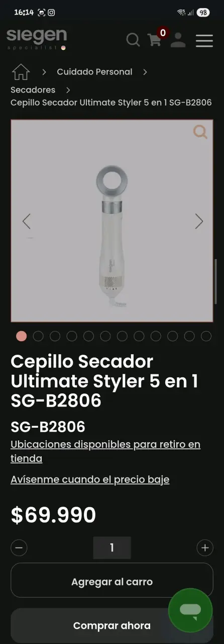 Cepillo Secador Siegen Blume - 2