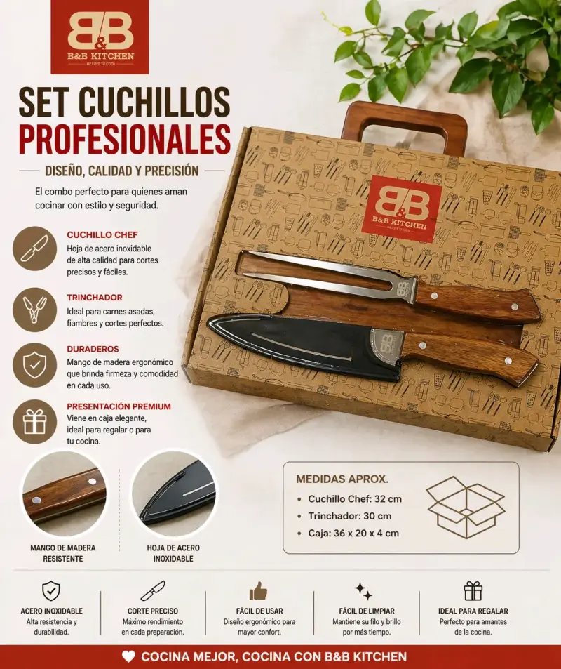 Set cuchillos profesionales B&B Kitchen - 2