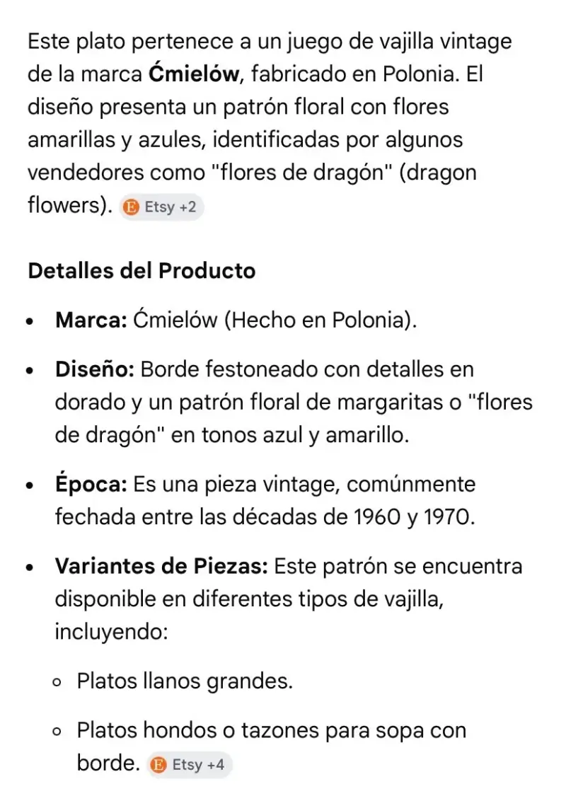 5 platos hondos antiguos polacos con diseño floral - 2