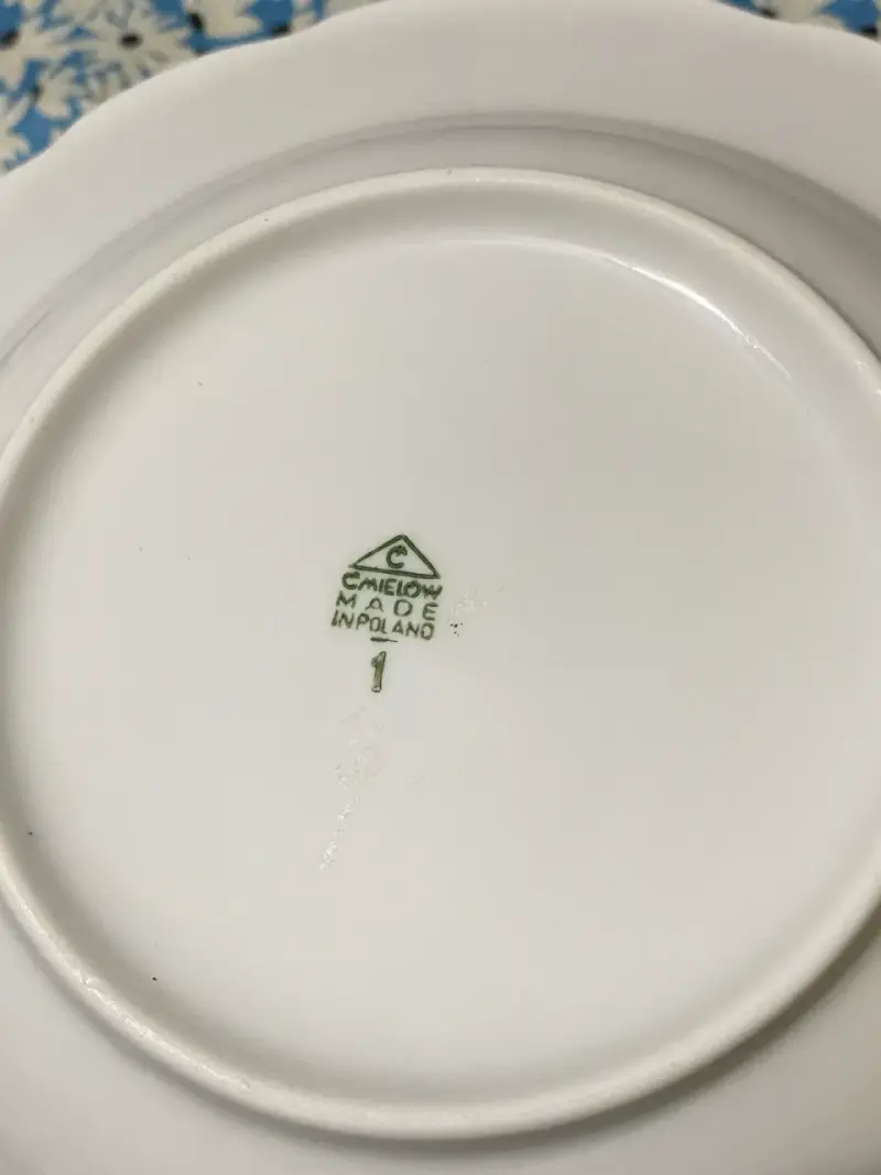 5 platos hondos antiguos polacos con diseño floral - 3