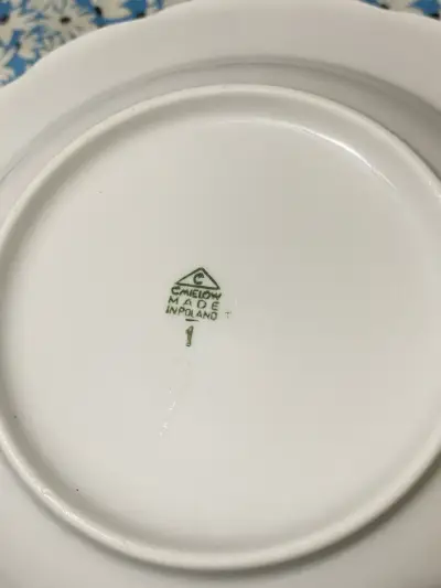 5 platos hondos antiguos polacos con diseño floral - miniatura 3