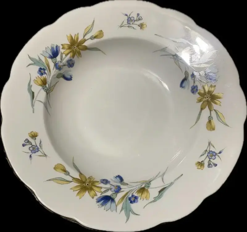 5 platos hondos antiguos polacos con diseño floral - 4