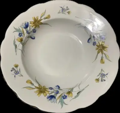 5 platos hondos antiguos polacos con diseño floral - miniatura 4