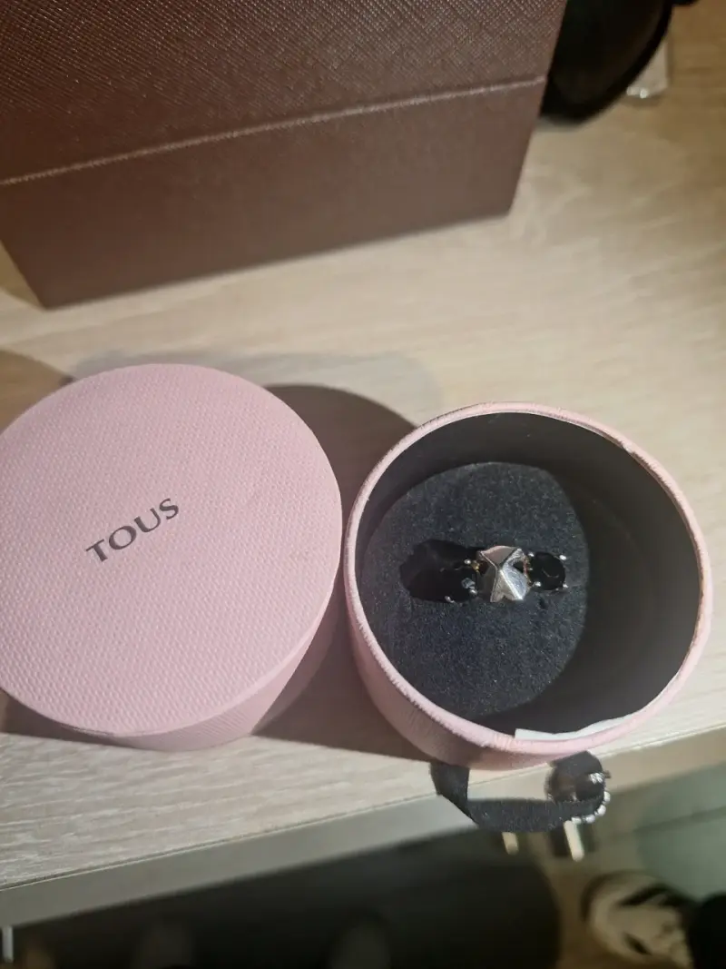 Anillo de plata con piedras onix tous original - 2