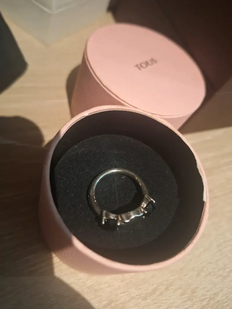 Anillo de plata con piedras onix tous original - 5