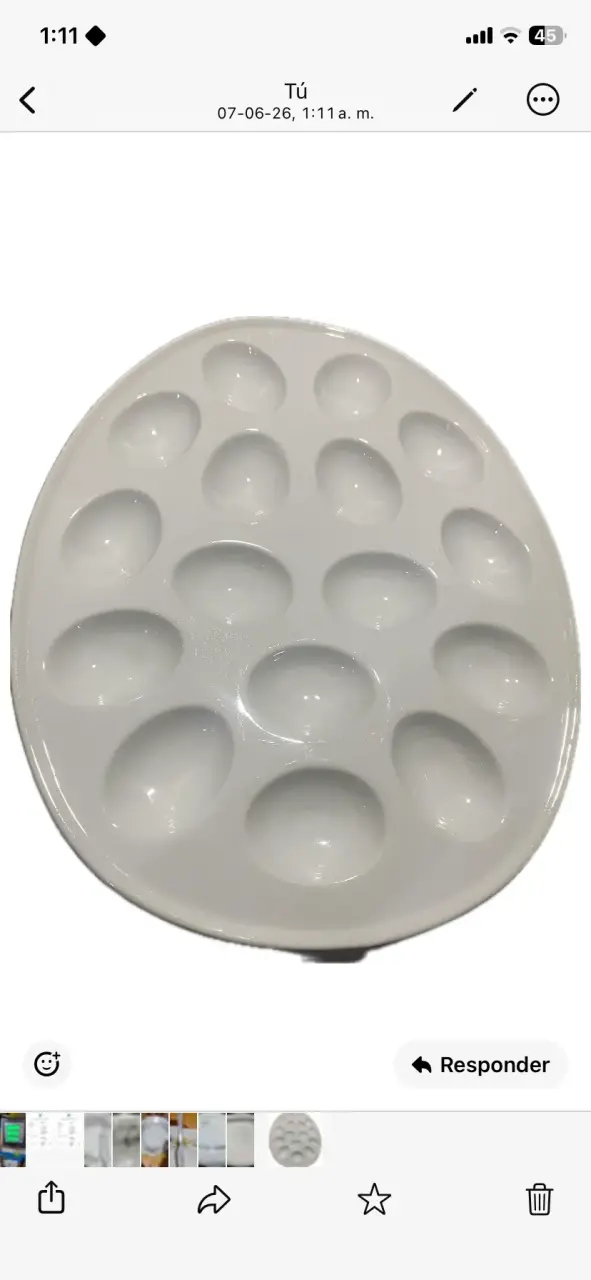 Bandeja de porcelana para 16 huevos rellenos