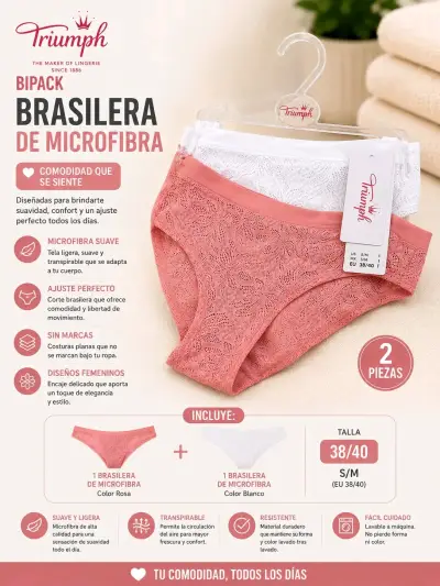 Pack 3 Pantaletas Palmers Encaje Floral - miniatura 2