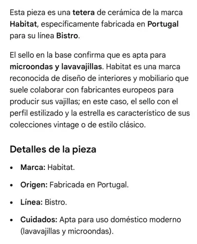 Tetera blanca portuguesa de los años 80 - miniatura 3