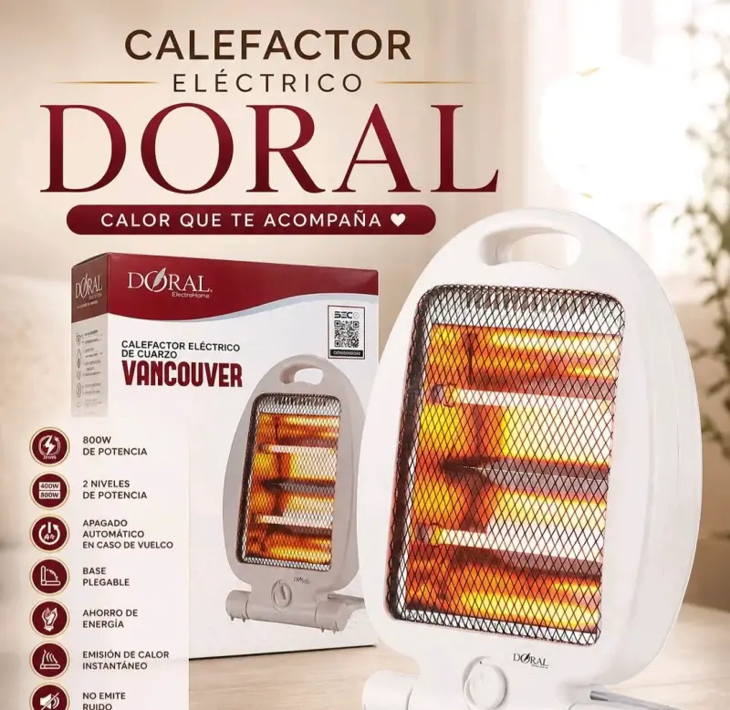 Calefactor eléctrico de cuarzo Doral