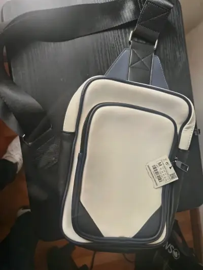 Bolso Zara nuevo blanco azul y negro - miniatura 1