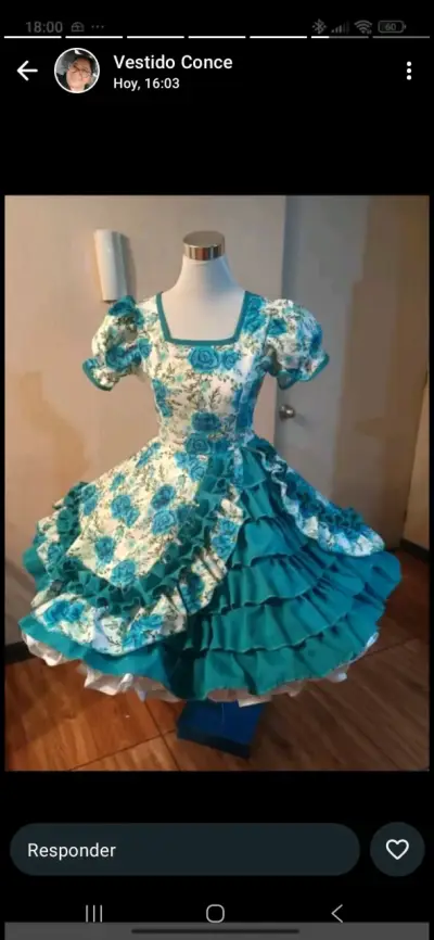 Vestido floral turqueza - miniatura 2