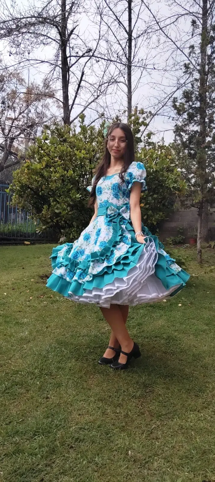 Vestido floral turqueza - 3