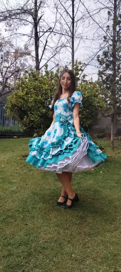 Vestido floral turqueza - miniatura 3