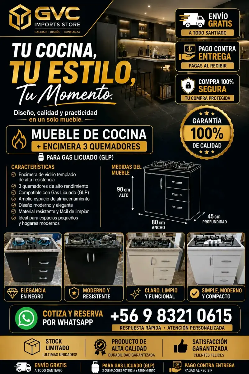 Mueble de Cocina con Encimera 3 quemadores - 7