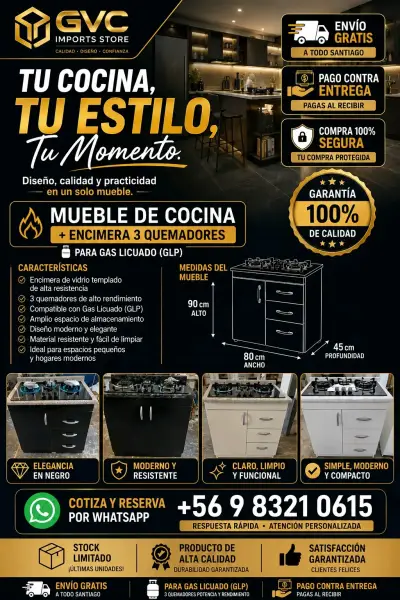 Mueble de Cocina con Encimera 3 quemadores - miniatura 7