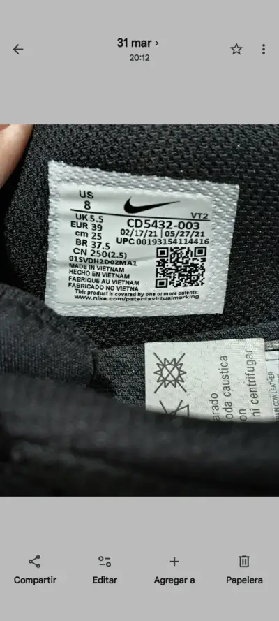 Zapatillas negras Air Max NRO 38 - miniatura 3
