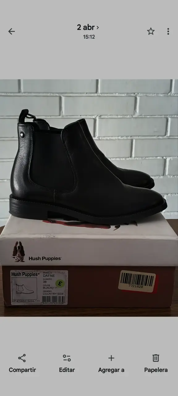 Botines negros Hush Puppies NRO 36 - 1