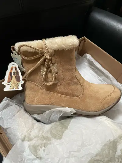 Botas de gamuza beige con forro, N35 - miniatura 2