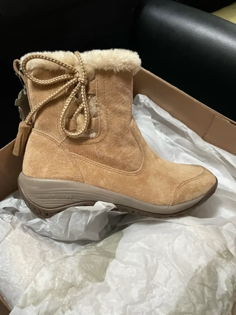 Botas de gamuza beige con forro, N35 - 3