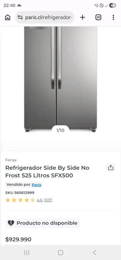 Refrigerador Fensa inox doble puerta - miniatura 6