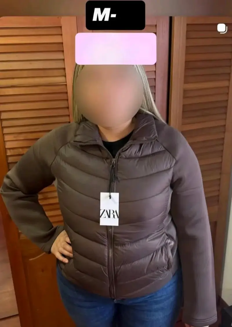Chaqueta acolchada marrón Zara