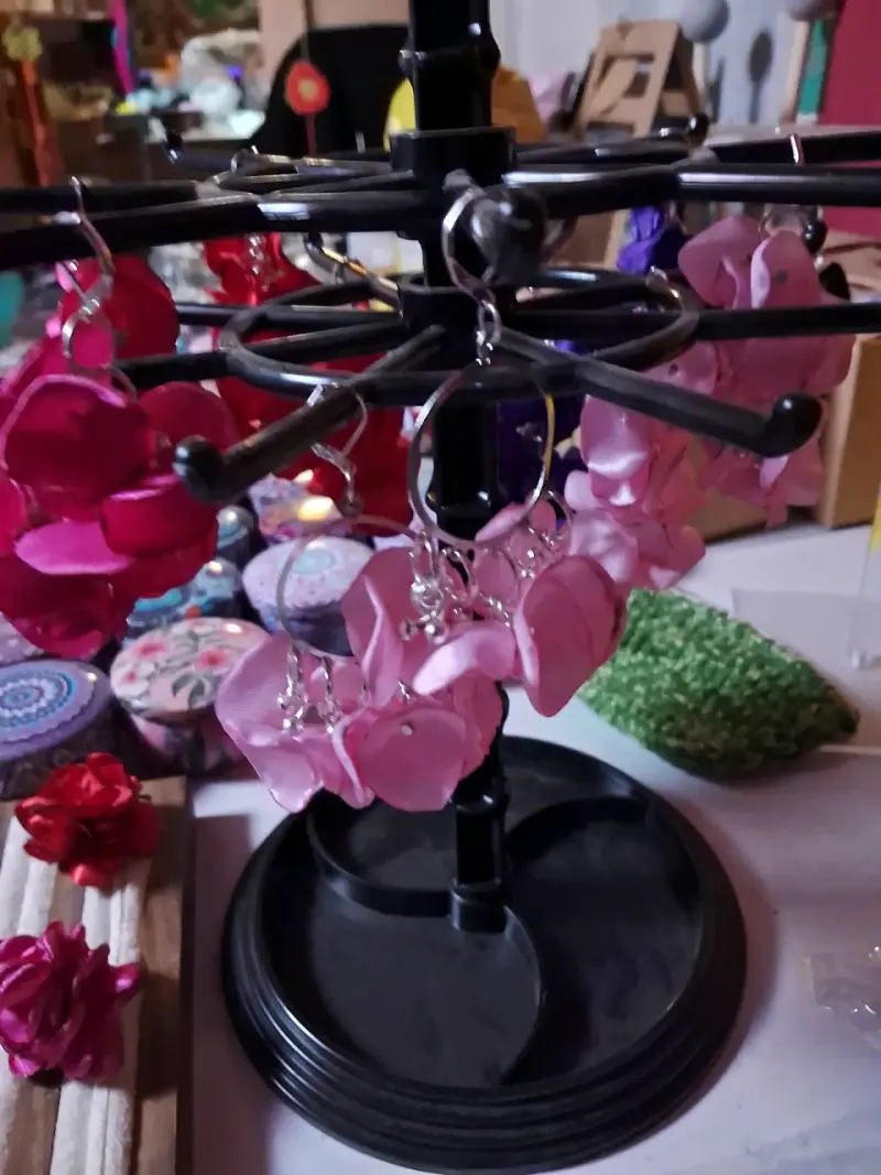Aros colgantes con flores - 2