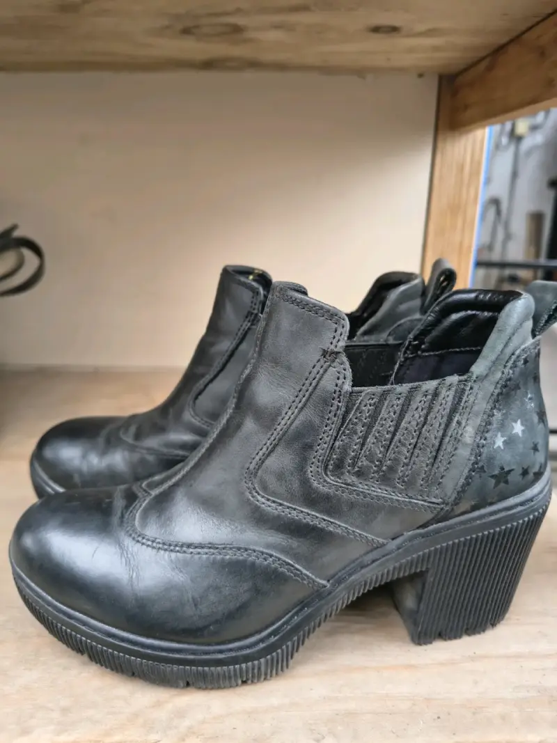 Botines negros de cuero - 1
