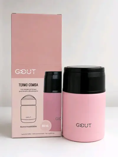 Termo de comida 900ml rosa marca Gout - miniatura 1