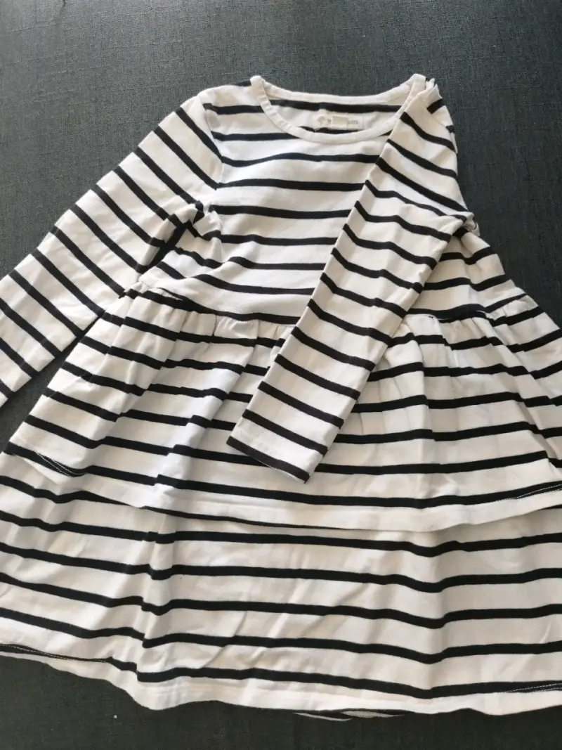 Vestido rayado blanco y negro - 1