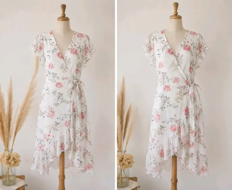Vestido floral blanco con volantes