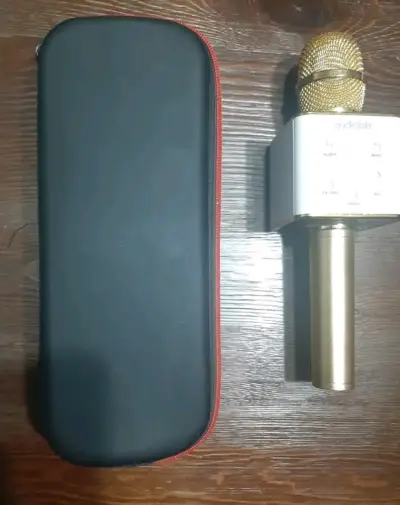 Micrófono karaoke dorado con estuche - miniatura 5