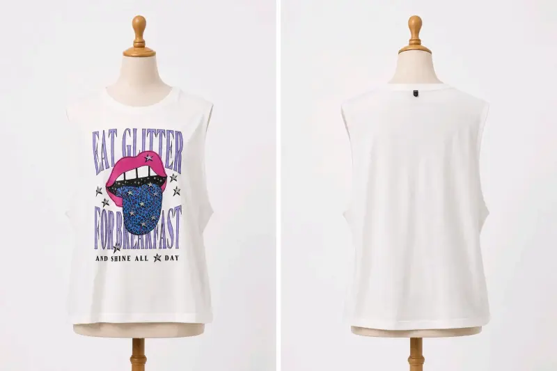 Polera blanca con estampado