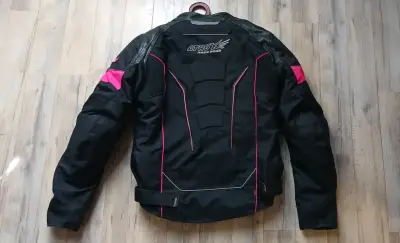 Chaqueta motociclista negra y rosada - miniatura 1