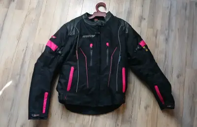 Chaqueta motociclista negra y rosada - miniatura 4