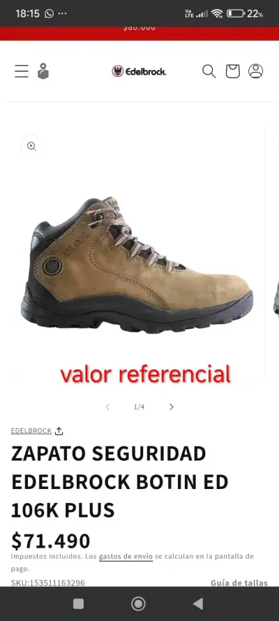 Botas de seguridad nuevas Edelbrock - miniatura 5
