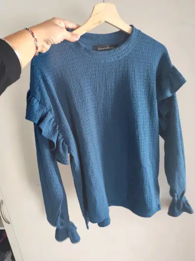 Polera azul volantes - miniatura 2