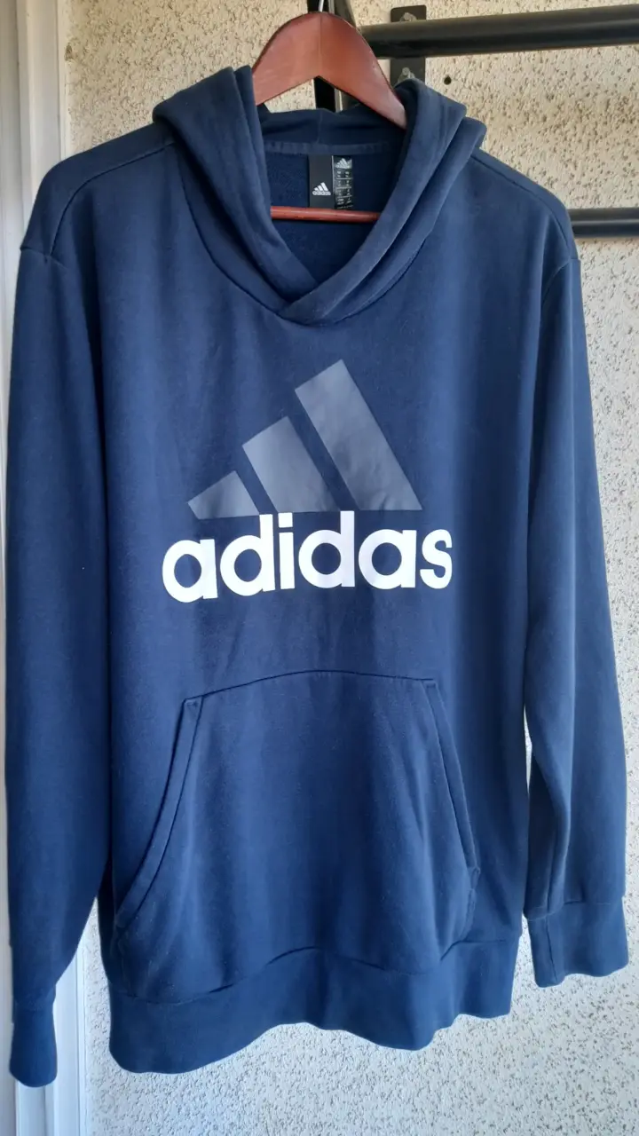 Polerón azul Adidas con capucha - 3