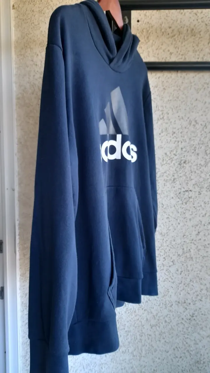 Polerón azul Adidas con capucha - 4