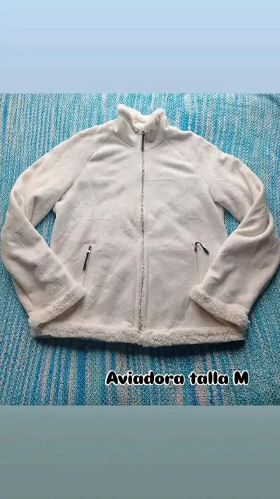 Chaqueta aviadora blanca talla M - miniatura 1