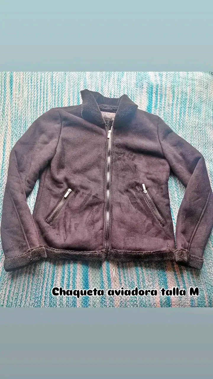 Chaqueta aviadora blanca talla M - 2