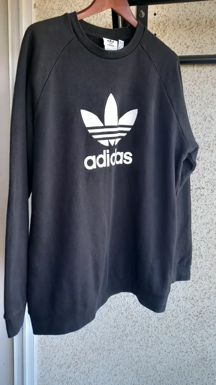 Polerón negro Adidas logo grande - 1