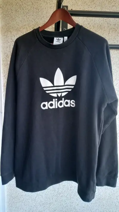 Polerón negro Adidas logo grande - miniatura 3