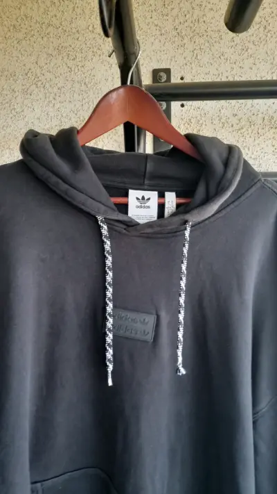 Polerón negro con capucha Adidas - miniatura 4