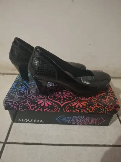 Zapatos de taco negro Alquimia - miniatura 1